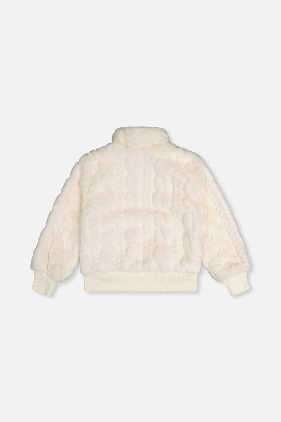 Faux Fur Jacquard Jacket Beige - J20H50_01010