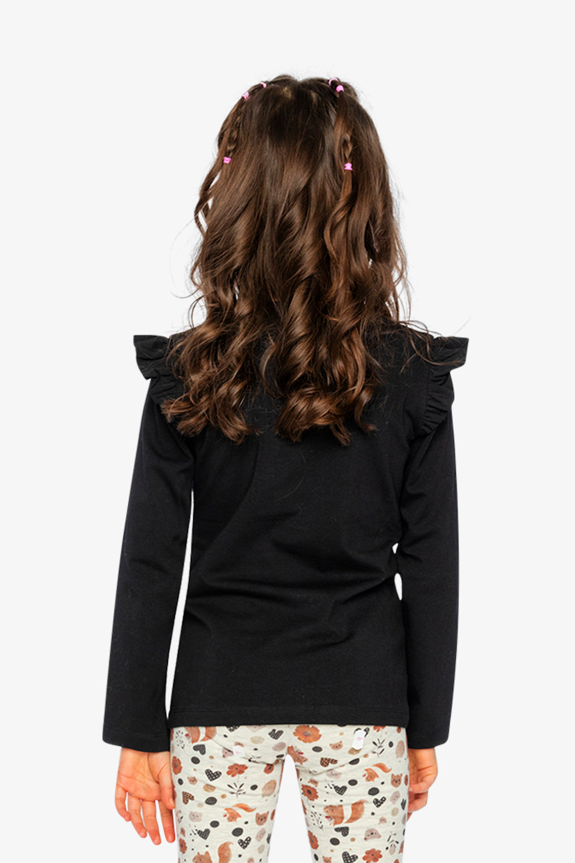Long Sleeve Organic Cotton Squirrel T-Shirt Black And Brown - J20H70_09990