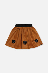 Jupe en velours brun