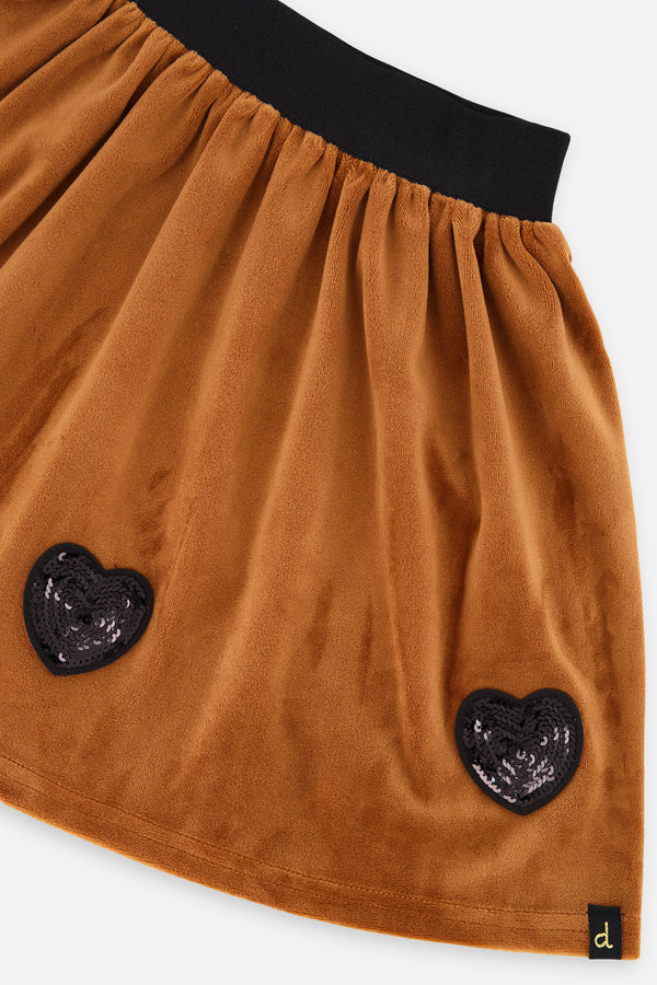 Velvet Skirt Brown - J20H80_09100