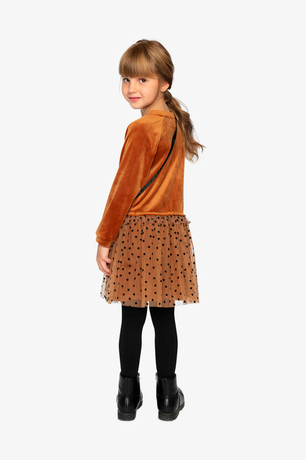 Bi-Material Dress Brown - J20H86_09100