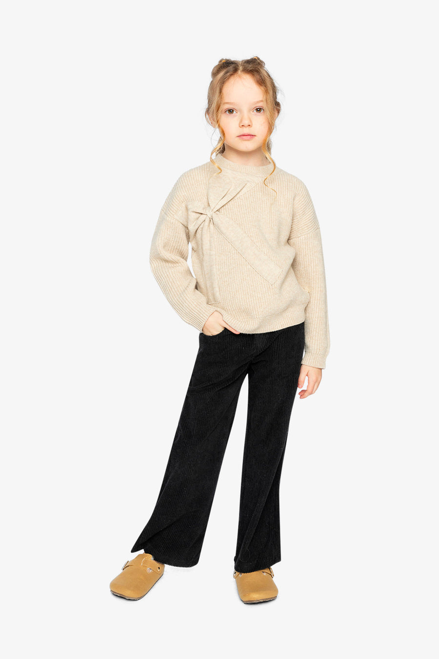 Sweater With Bow Beige - J20HT31_01010