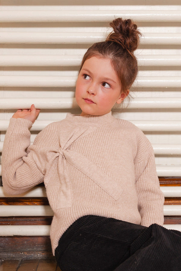 Sweater With Bow Beige - J20HT31_01010