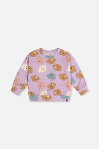 Bedrucktes Sweatshirt mit Purple-Poodle-Print