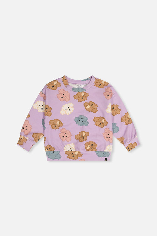 Printed Sweatshirt Purple Poodle Print - J20I31_2J284