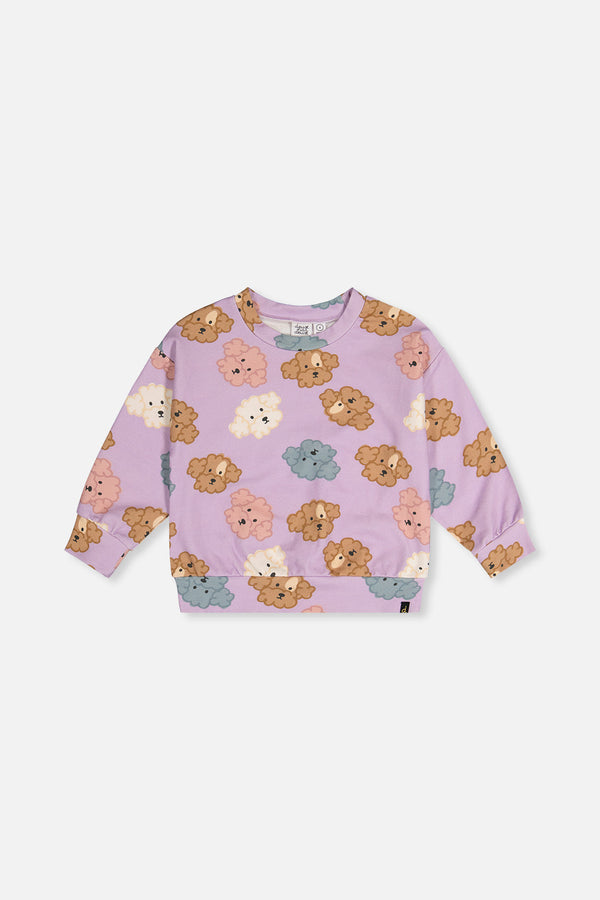 Printed Sweatshirt Purple Poodle Print - J20I31_2J284