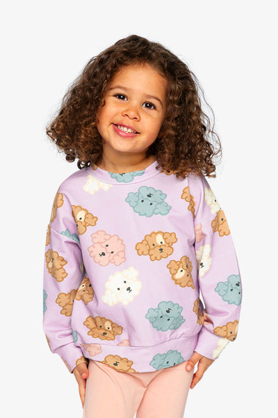 Printed Sweatshirt Purple Poodle Print - J20I31_2J284