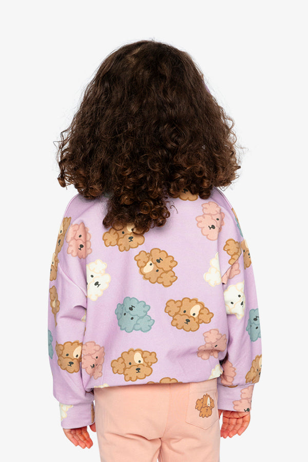 Printed Sweatshirt Purple Poodle Print - J20I31_2J284