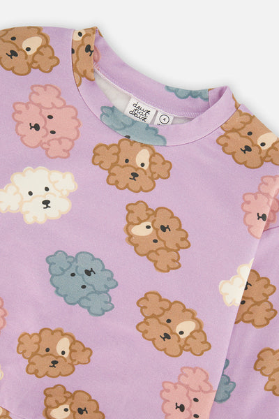 Printed Sweatshirt Purple Poodle Print - J20I31_2J284