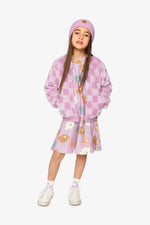 Faux Fur Jacquard Bomber Jacket Violet - J20I50_05180