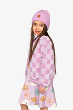 Faux Fur Jacquard Bomber Jacket Violet - J20I50_05180
