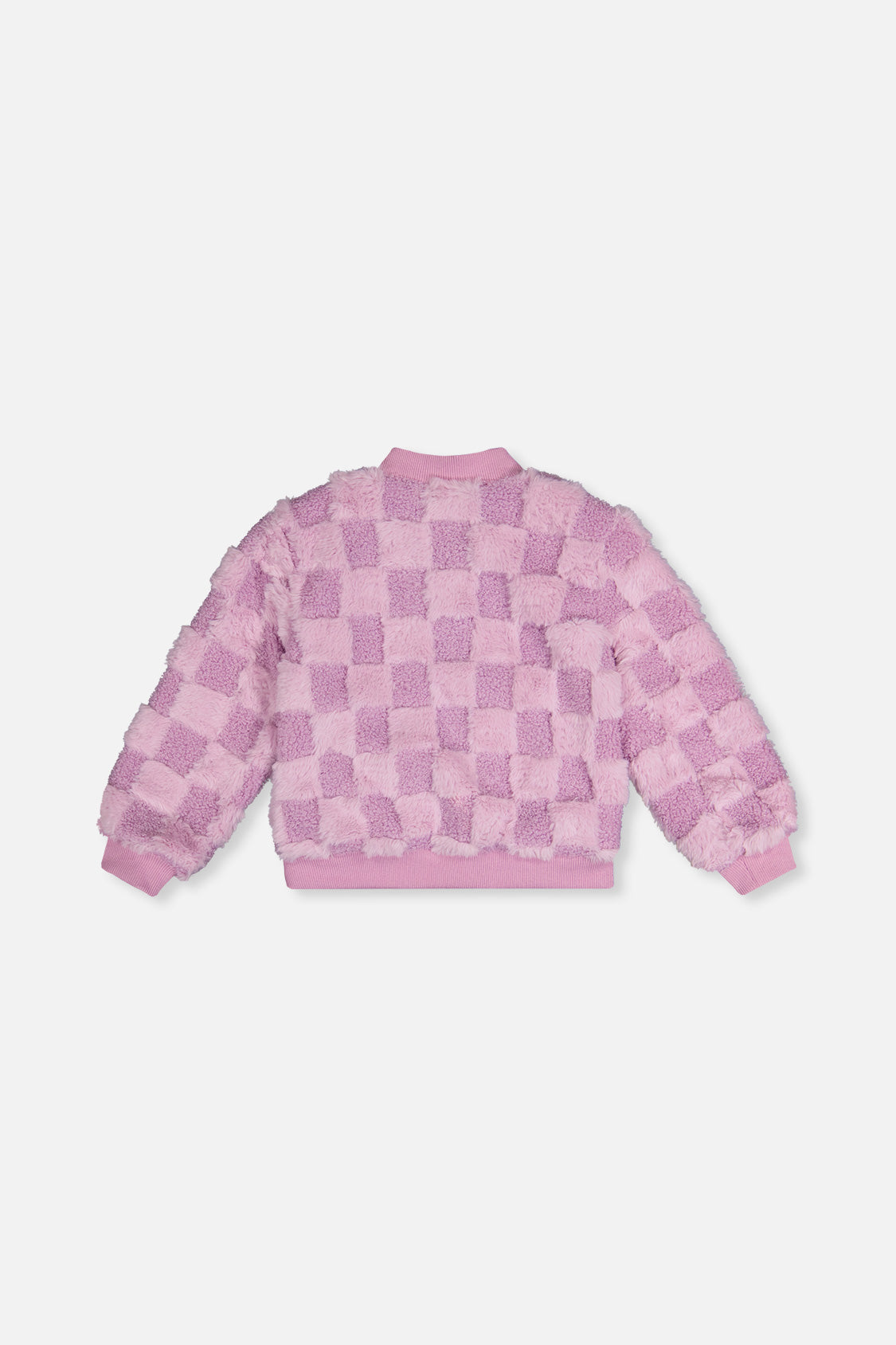 Faux Fur Jacquard Bomber Jacket Violet - J20I50_05180