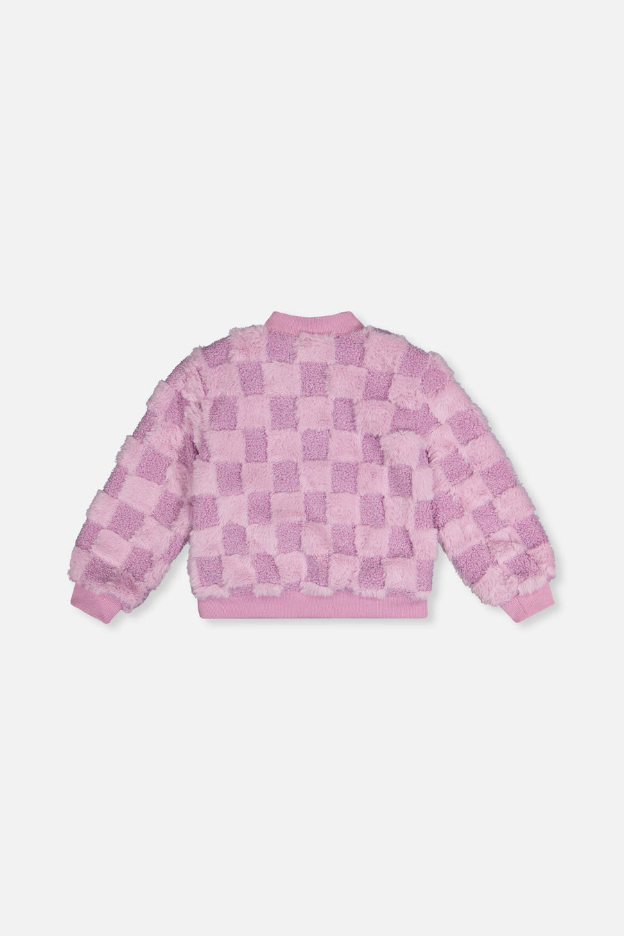 Faux Fur Jacquard Bomber Jacket Violet - J20I50_05180