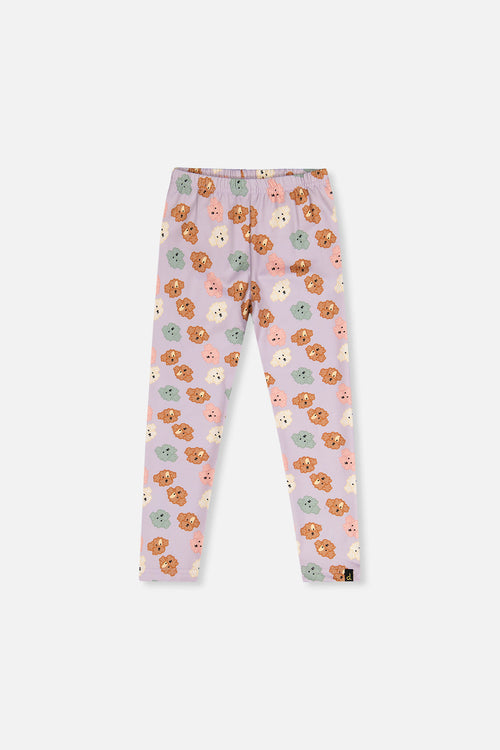Organic Cotton Leggings Purple Poodle Print - J20I60_2J283