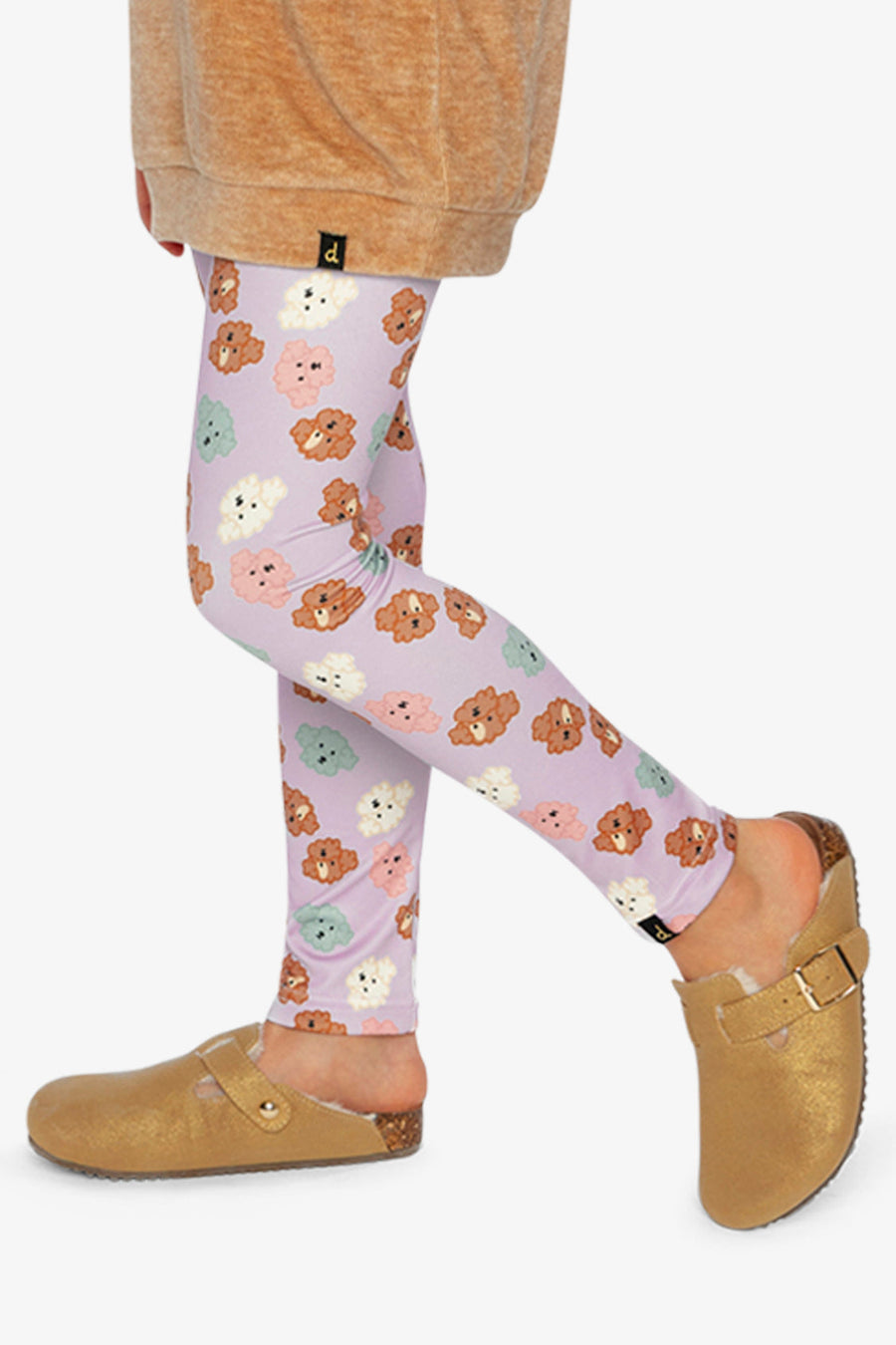 Organic Cotton Leggings Purple Poodle Print - J20I60_2J283