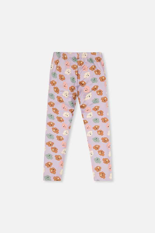 Organic Cotton Leggings Purple Poodle Print - J20I60_2J283