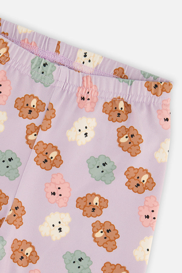 Organic Cotton Leggings Purple Poodle Print - J20I60_2J283