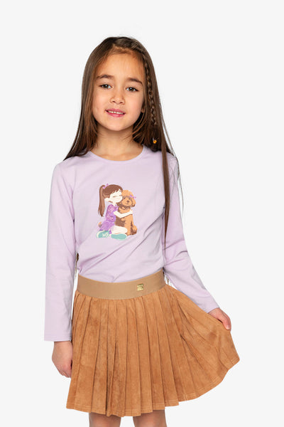 Long Sleeve Organic Cotton T-Shirt Lavender - J20I70_05180
