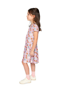 Short Sleeve Jersey Dress Purple Poodle Print - J20I85_2J283
