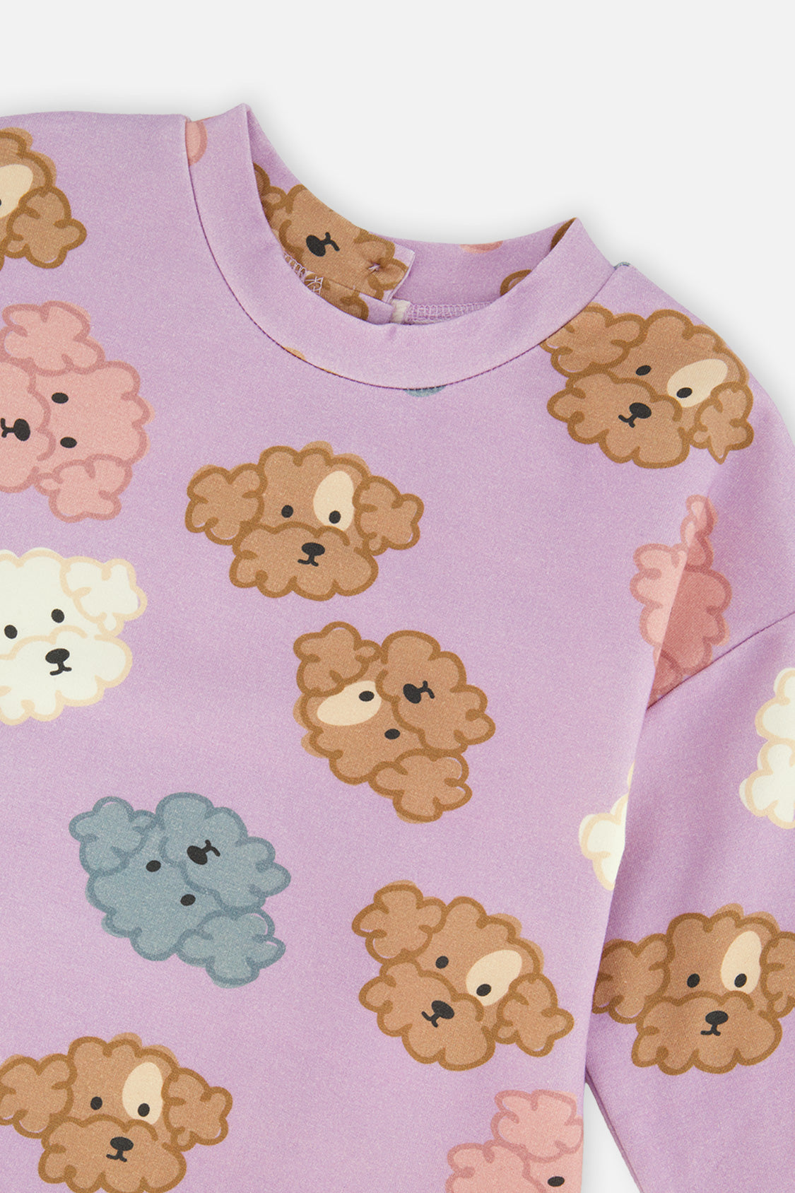 French Terry Dress Purple Poodle Print - J20I86_2J284