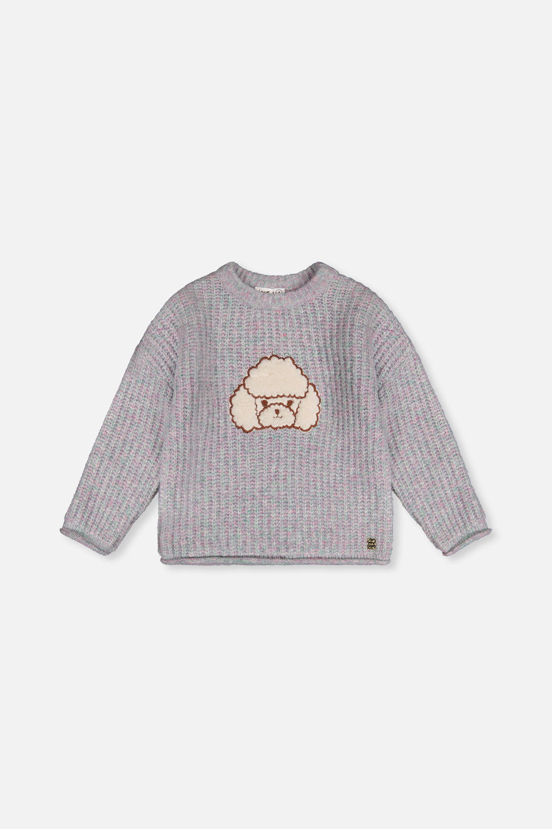 Poodle Sweater Pale Turquoise And Lilac - J20IT33_03250