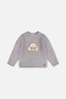 Poodle Sweater Pale Turquoise And Lilac - J20IT33_03250