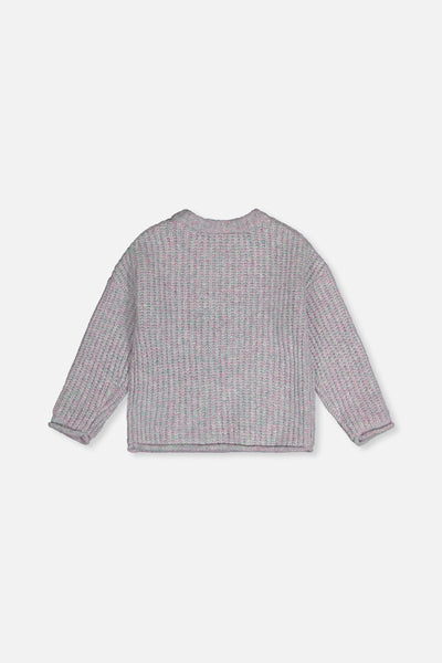Poodle Sweater Pale Turquoise And Lilac - J20IT33_03250