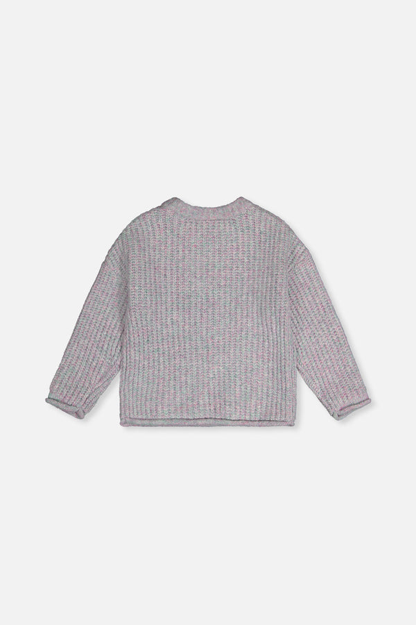 Poodle Sweater Pale Turquoise And Lilac - J20IT33_03250