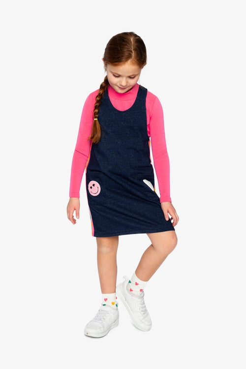 French Terry Dress Navy Blue Denim - J20J40_01230