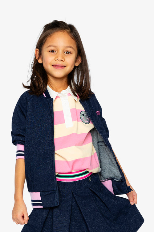 French Terry Jacket Navy Blue Denim - J20J50_01230