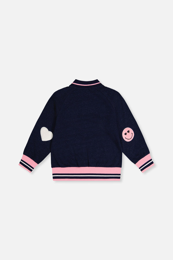 French Terry Jacket Navy Blue Denim - J20J50_01230