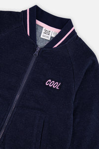 French Terry Jacket Navy Blue Denim - J20J50_01230