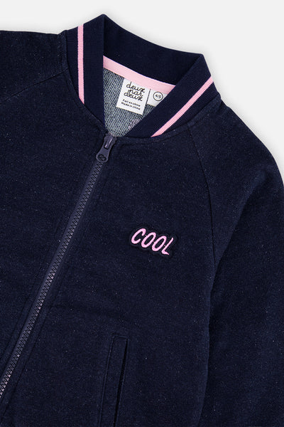 French Terry Jacket Navy Blue Denim - J20J50_01230