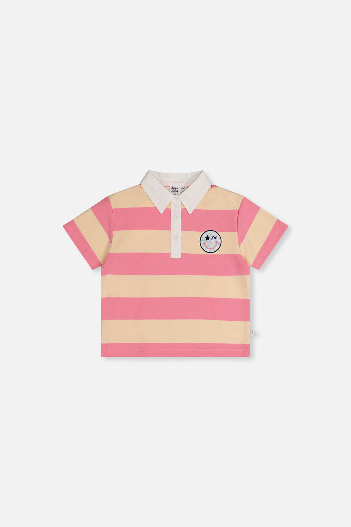 Polo Top Pink And Beige Stripes - J20J73_2J297