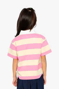 Polo Top Pink And Beige Stripes - J20J73_2J297