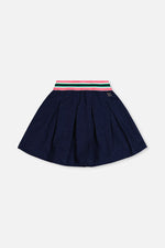 Pleated French Terry Skirt Navy Blue Denim - J20J80_01230