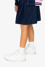 Pleated French Terry Skirt Navy Blue Denim - J20J80_01230