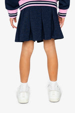 Pleated French Terry Skirt Navy Blue Denim - J20J80_01230