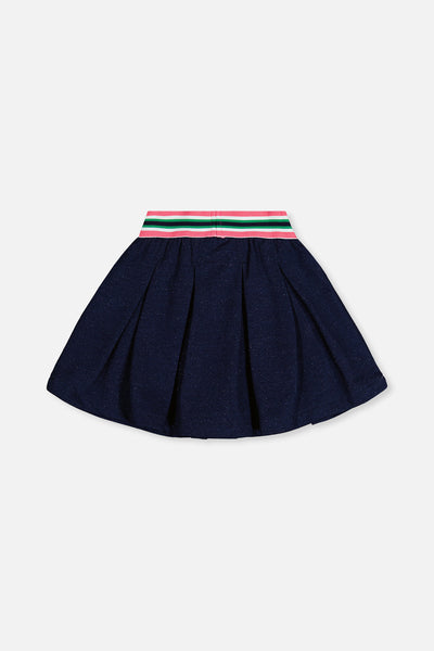 Pleated French Terry Skirt Navy Blue Denim - J20J80_01230