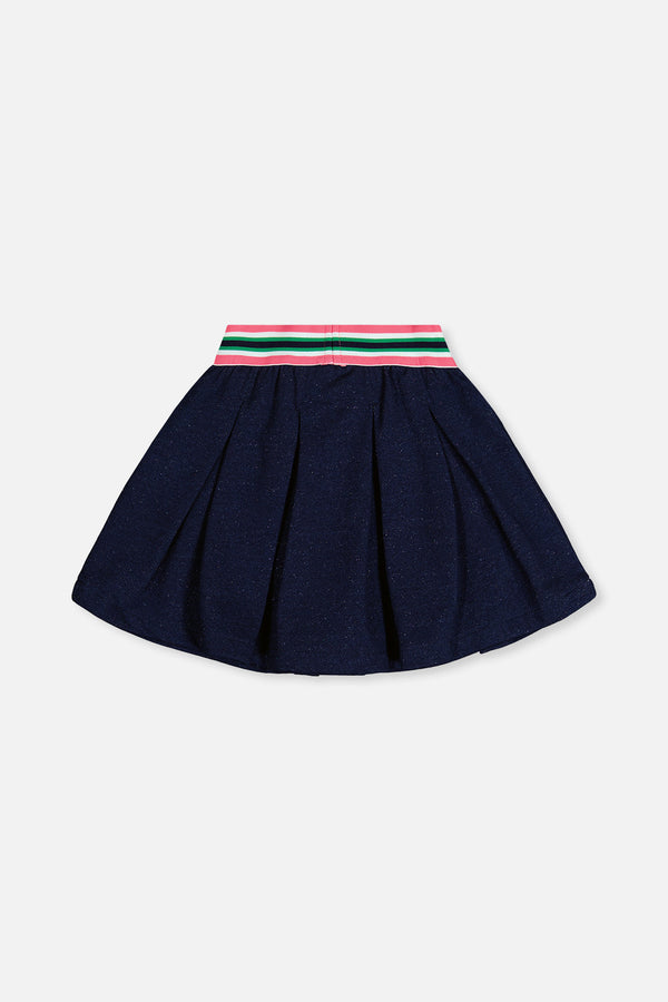 Pleated French Terry Skirt Navy Blue Denim - J20J80_01230