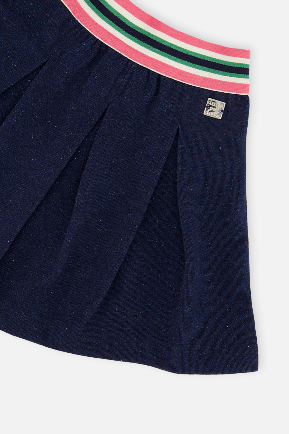 Pleated French Terry Skirt Navy Blue Denim - J20J80_01230