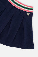 Pleated French Terry Skirt Navy Blue Denim - J20J80_01230