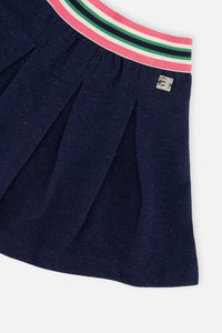 Pleated French Terry Skirt Navy Blue Denim - J20J80_01230
