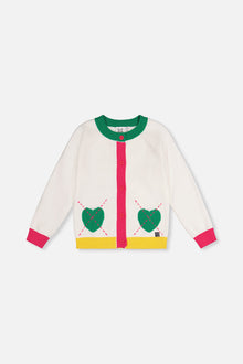 Knitted Cardigan Off-White, Green And Pink - J20JT31_01010