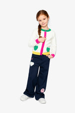 Knitted Cardigan Off-White, Green And Pink - J20JT31_01010