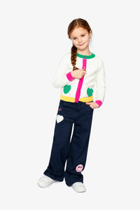 Knitted Cardigan Off-White, Green And Pink - J20JT31_01010