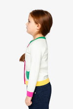 Knitted Cardigan Off-White, Green And Pink - J20JT31_01010