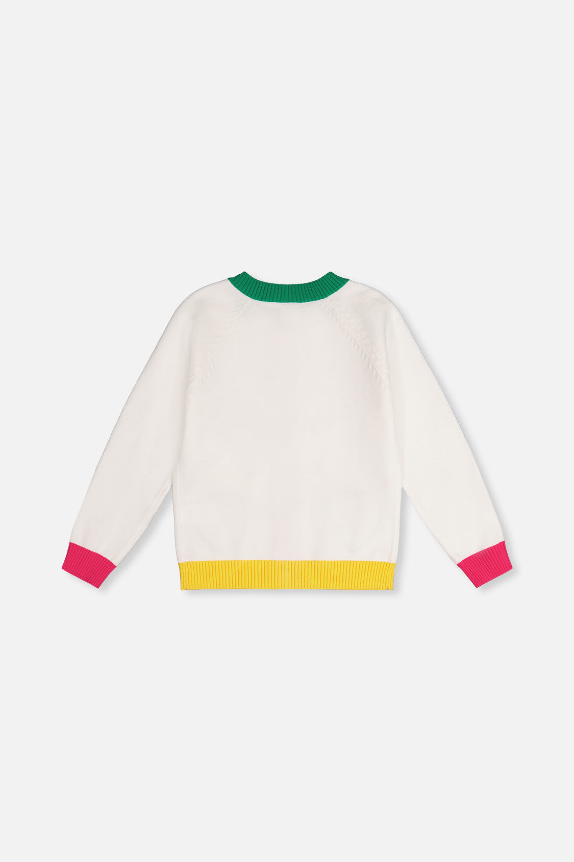 Knitted Cardigan Off-White, Green And Pink - J20JT31_01010