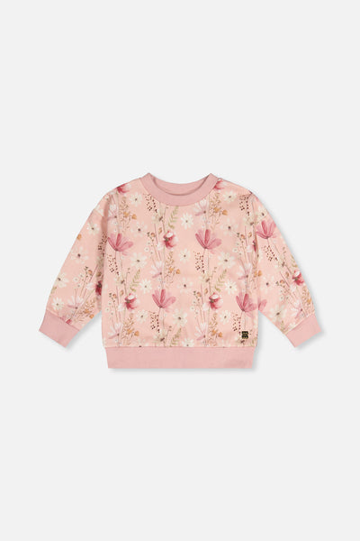 Sweatshirt Pink Printed Flowers - J20K30_2J301
