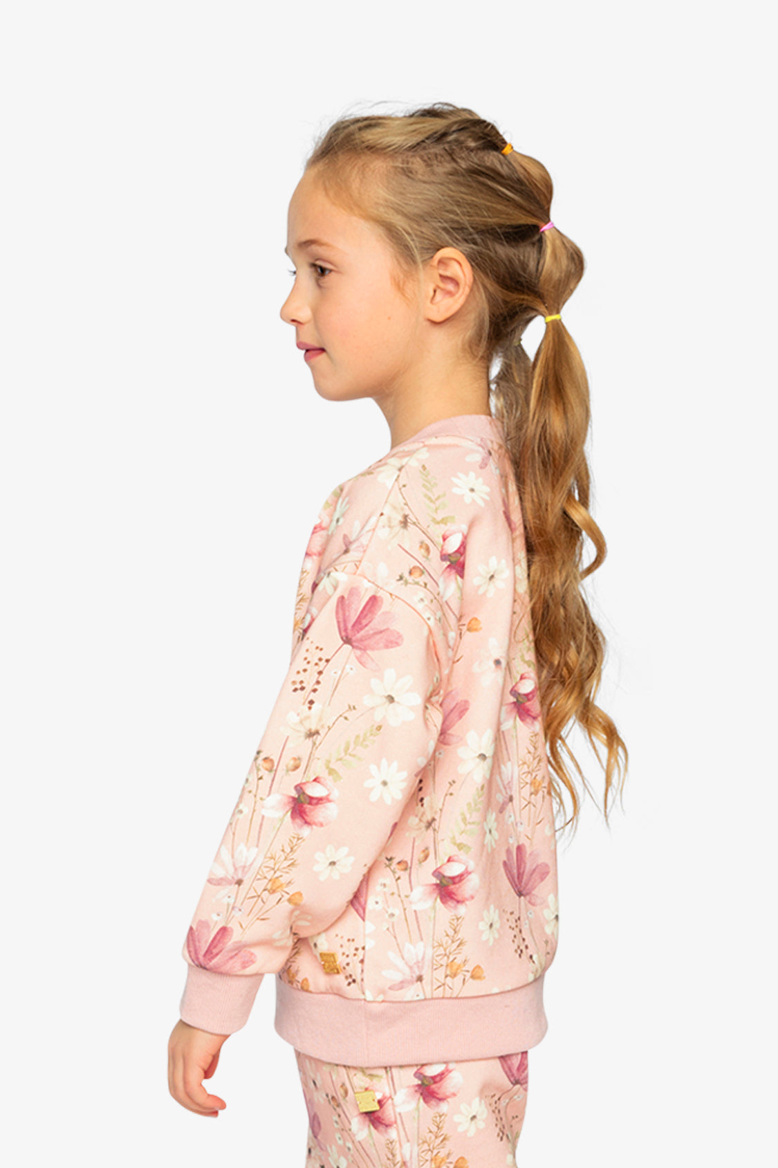 Sweatshirt Pink Printed Flowers - J20K30_2J301